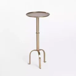 Hot Kirklands Home Antique Brass Metal Tripod Cocktail Table Gold
