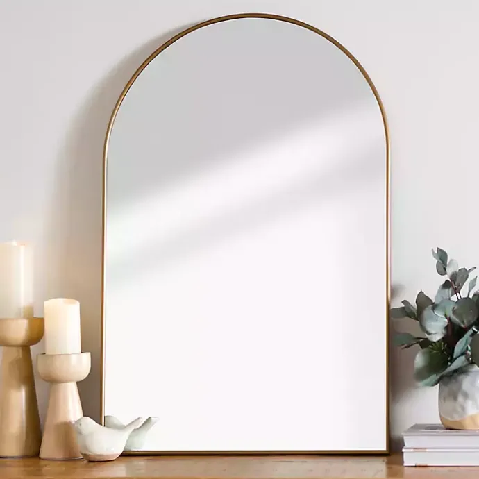 Discount Kirklands Home Antique Brass Nouveau Linear Arch Mirror Gold
