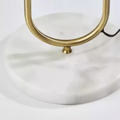 Discount Kirklands Home Antique Brass Side Table Floor Lamp White