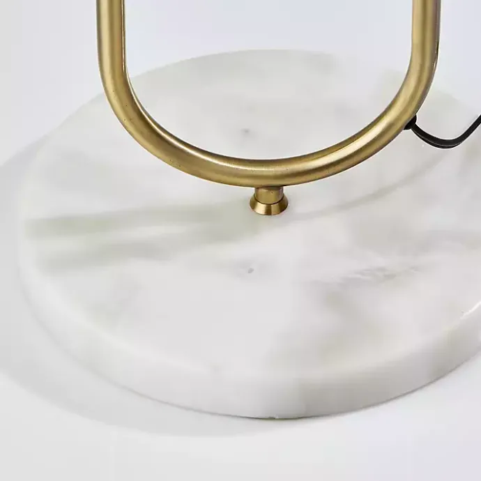 Discount Kirklands Home Antique Brass Side Table Floor Lamp White