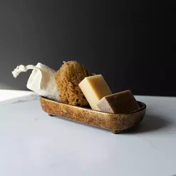 Outlet Kirklands Home Antique Brass Vanity Dough Bowl Gold