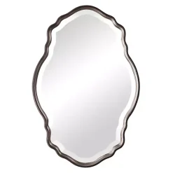 Sale Kirklands Home Antique Bronze and Silver Curved Wooden Mirror