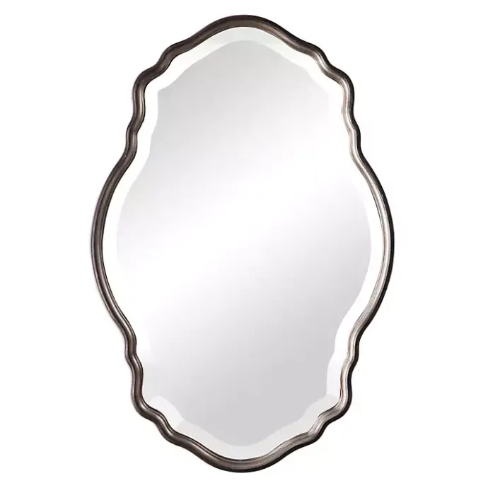 Sale Kirklands Home Antique Bronze and Silver Curved Wooden Mirror