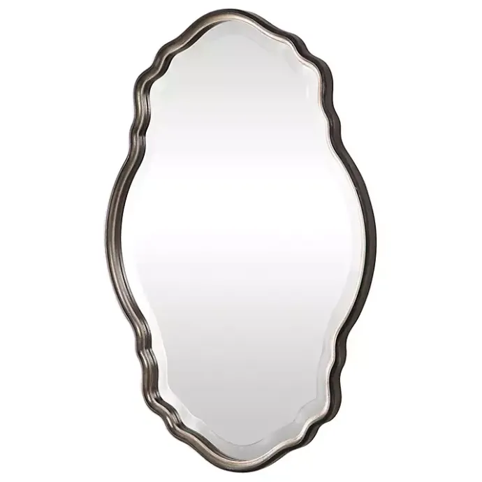 Sale Kirklands Home Antique Bronze and Silver Curved Wooden Mirror
