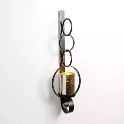 Hot Kirklands Home Antique Bronze Metal and Glass Wall Sconce