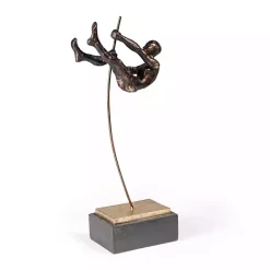 Discount Kirklands Home Antique Bronze Pole Vaulter Figurine, 15 in. Gold