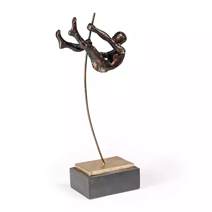Discount Kirklands Home Antique Bronze Pole Vaulter Figurine, 15 in. Gold