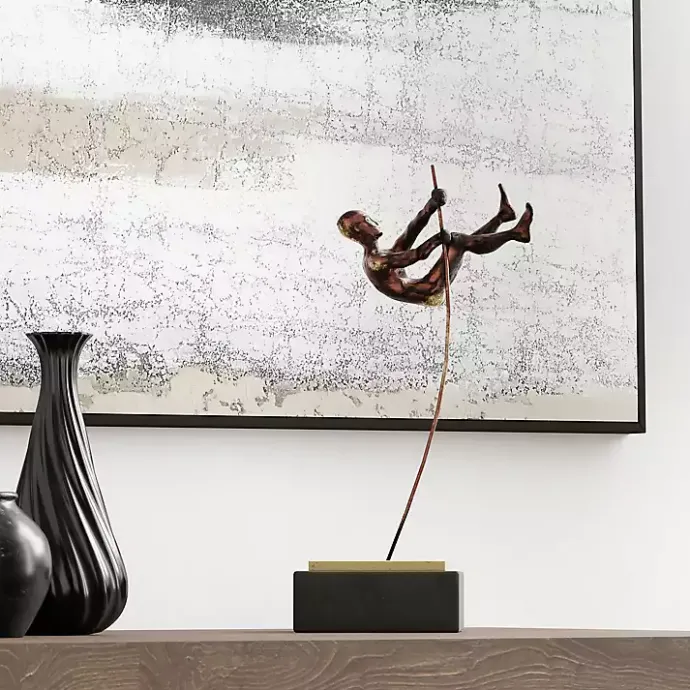 Discount Kirklands Home Antique Bronze Pole Vaulter Figurine, 15 in. Gold