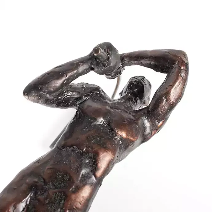 Discount Kirklands Home Antique Bronze Pole Vaulter Figurine, 17 in. Gold