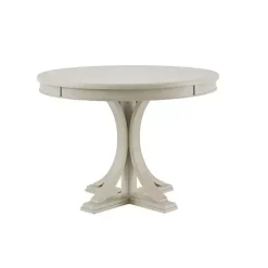 Sale Kirklands Home Antique Cream Wood Pedestal Round Dining Table White