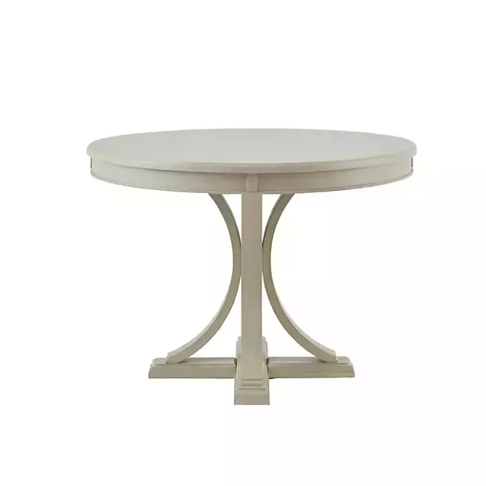 Sale Kirklands Home Antique Cream Wood Pedestal Round Dining Table White