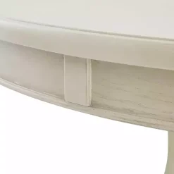 Sale Kirklands Home Antique Cream Wood Pedestal Round Dining Table White