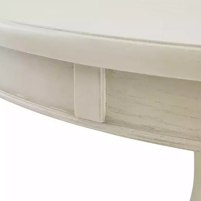 Sale Kirklands Home Antique Cream Wood Pedestal Round Dining Table White