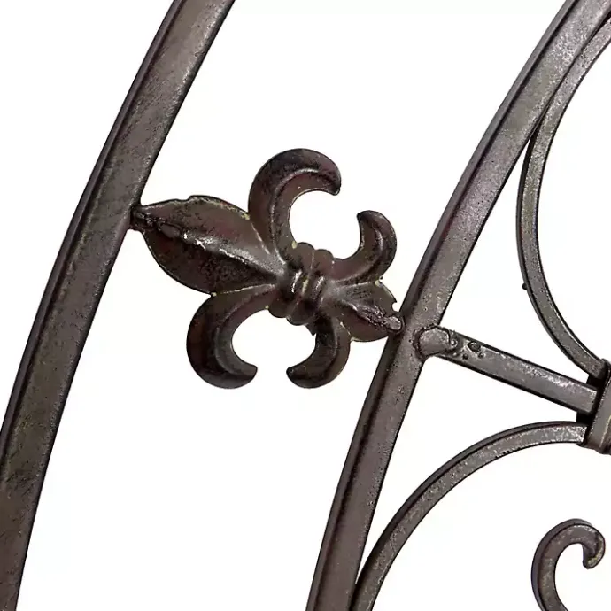 Outlet Kirklands Home Antique Fleur-de-Lis Medallion Metal Wall Plaque Black