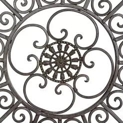 Outlet Kirklands Home Antique Fleur-de-Lis Medallion Metal Wall Plaque Black