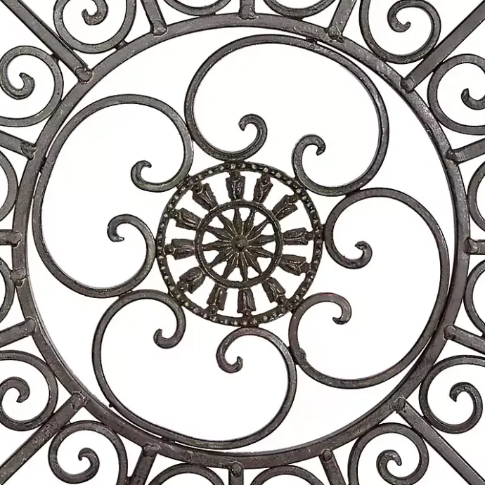 Outlet Kirklands Home Antique Fleur-de-Lis Medallion Metal Wall Plaque Black