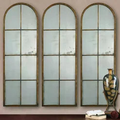 Best Kirklands Home Antique Gold Arched Metal Mirror