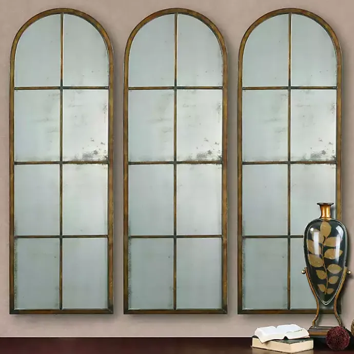 Best Kirklands Home Antique Gold Arched Metal Mirror