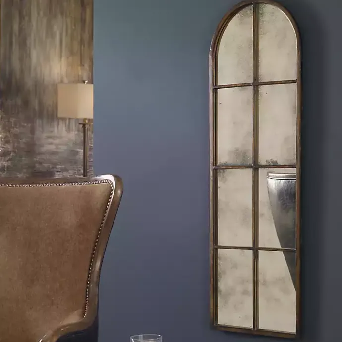 Best Kirklands Home Antique Gold Arched Metal Mirror