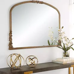 Outlet Kirklands Home Antique Baroque Arched Wall Mirror Gold