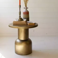 Hot Kirklands Home Antique Barrel Frame Accent Table Gold