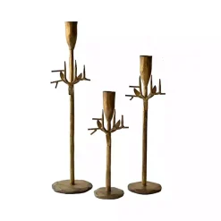 Kirklands Home Antique Deer Candle Holders, Set of 3 Gold