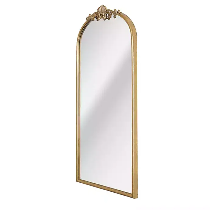 Outlet Kirklands Home Antique Gold Metal Ornate Arch Wall Mirror