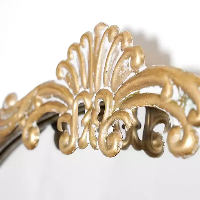 Outlet Kirklands Home Antique Gold Metal Ornate Arch Wall Mirror