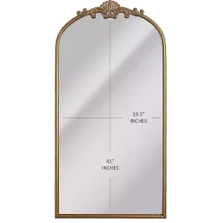 Outlet Kirklands Home Antique Gold Metal Ornate Arch Wall Mirror