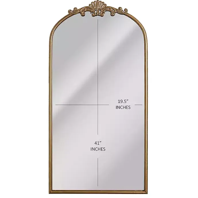 Outlet Kirklands Home Antique Gold Metal Ornate Arch Wall Mirror
