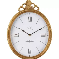 Discount Kirklands Home Antique Gold Metal Scroll Wall Clock