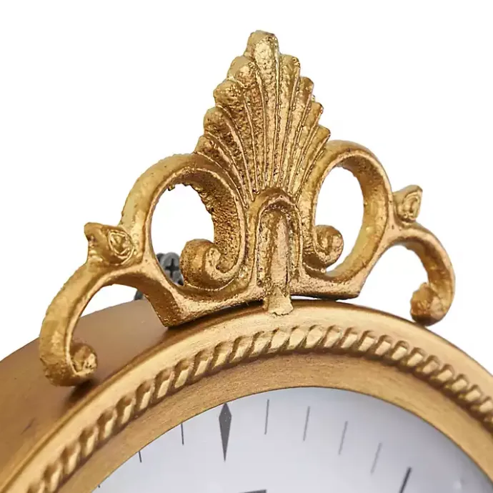 Discount Kirklands Home Antique Gold Metal Scroll Wall Clock