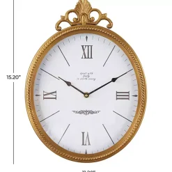 Discount Kirklands Home Antique Gold Metal Scroll Wall Clock