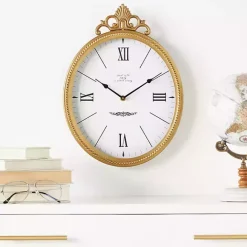 Discount Kirklands Home Antique Gold Metal Scroll Wall Clock