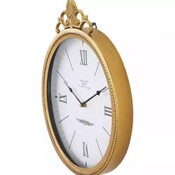 Discount Kirklands Home Antique Gold Metal Scroll Wall Clock