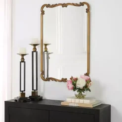 Best Kirklands Home Antique Gold Ornate Rectangular Wall Mirror