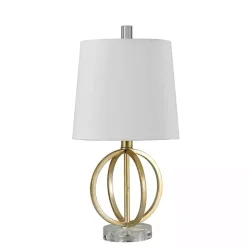 Clearance Kirklands Home Antique Gold Table Lamp with Steel Base White