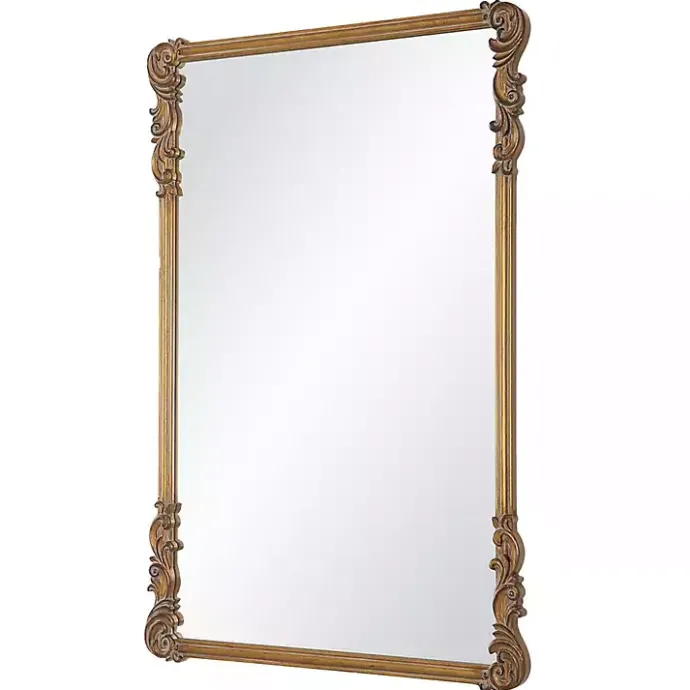 Best Kirklands Home Antique Gold Vintage Rectangular Wall Mirror
