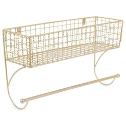 Sale Kirklands Home Antique Gold Wire Basket Towel Rack, 17 in.