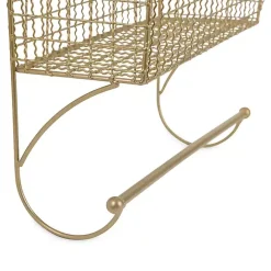 Sale Kirklands Home Antique Gold Wire Basket Towel Rack, 17 in.
