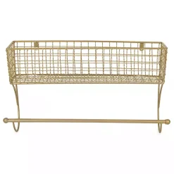 Sale Kirklands Home Antique Gold Wire Basket Towel Rack, 17 in.