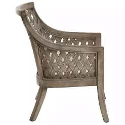 New Kirklands Home Antique Preston Woven Accent Chair Gray