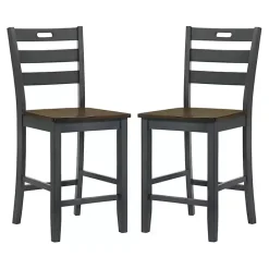 Sale Kirklands Home Antique Wood Counter Stools, Set of 2 Gray