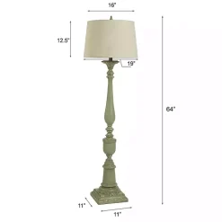 Hot Kirklands Home Antique Bourgault Floor Lamp Green