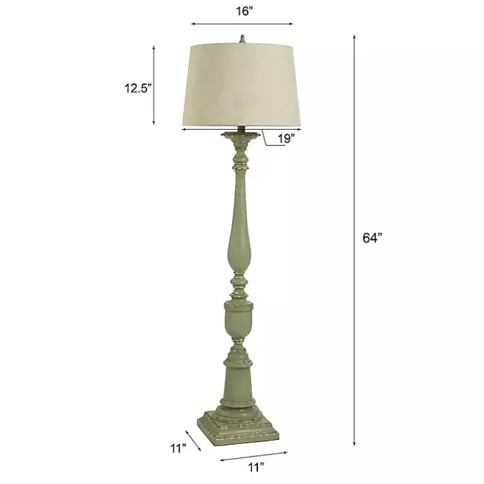 Hot Kirklands Home Antique Bourgault Floor Lamp Green