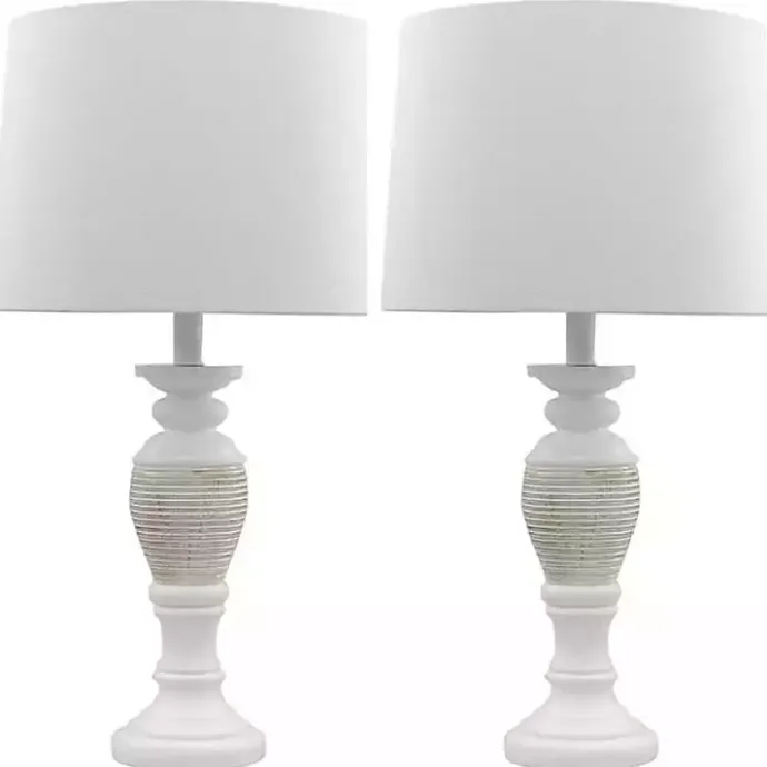 Best Kirklands Home Antique Spun Center Table Lamps, Set of 2 Ivory