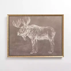 Online Kirklands Home Antique Moose Framed Canvas Art Print