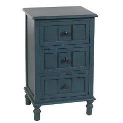Best Kirklands Home Antique Navy 3-Drawer Winnie Accent Table Blue