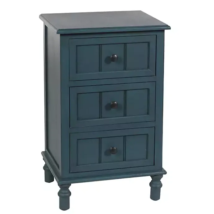 Best Kirklands Home Antique Navy 3-Drawer Winnie Accent Table Blue