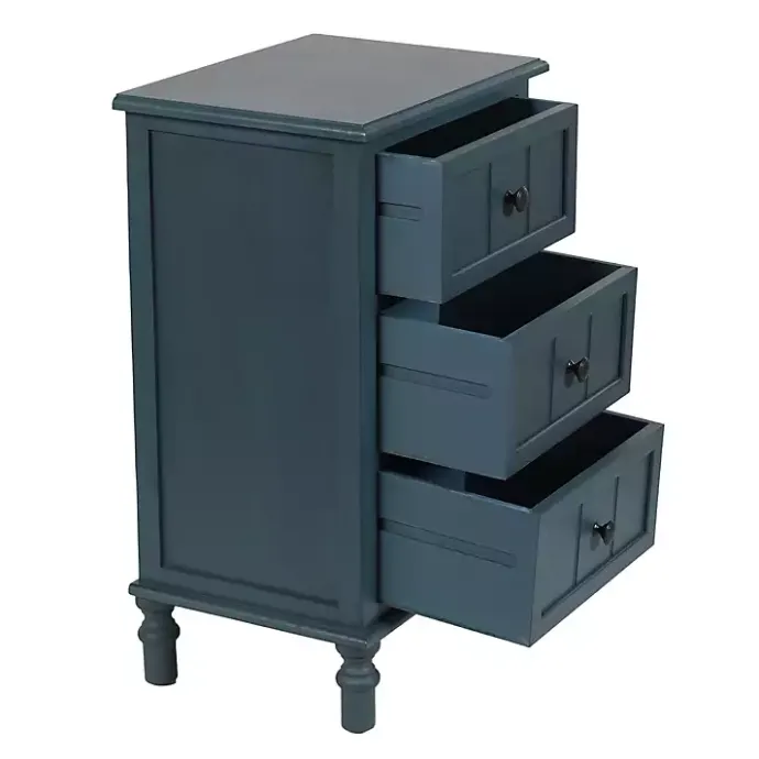 Best Kirklands Home Antique Navy 3-Drawer Winnie Accent Table Blue